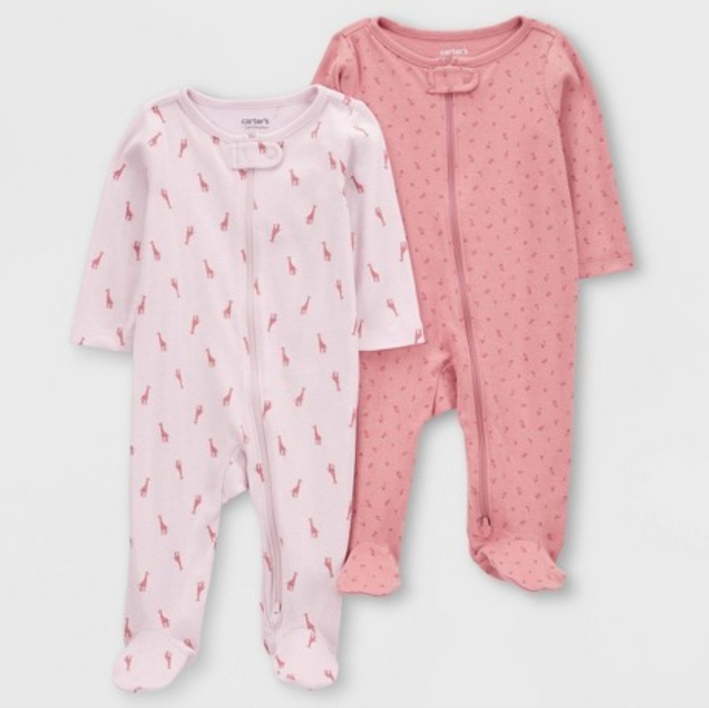 NWOT  Carter's Just One You Newborn Footies Pajama Onesies 2pcs